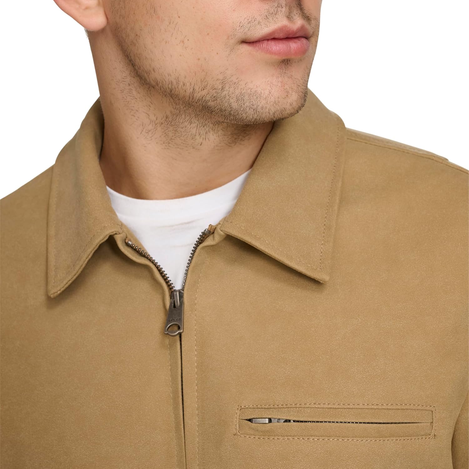 Levi's Men's Faux Leather Laydown Collar Racer Jacket - Image 4