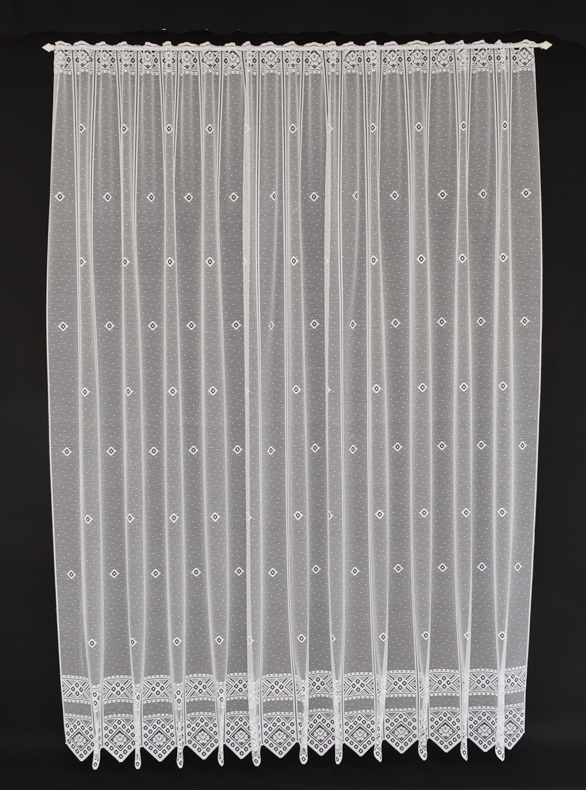 Tenda per finestra con motivo floreale, 210 x 105 cm (altezza x larghezza x profondità), colore bianco, confezione da 1
