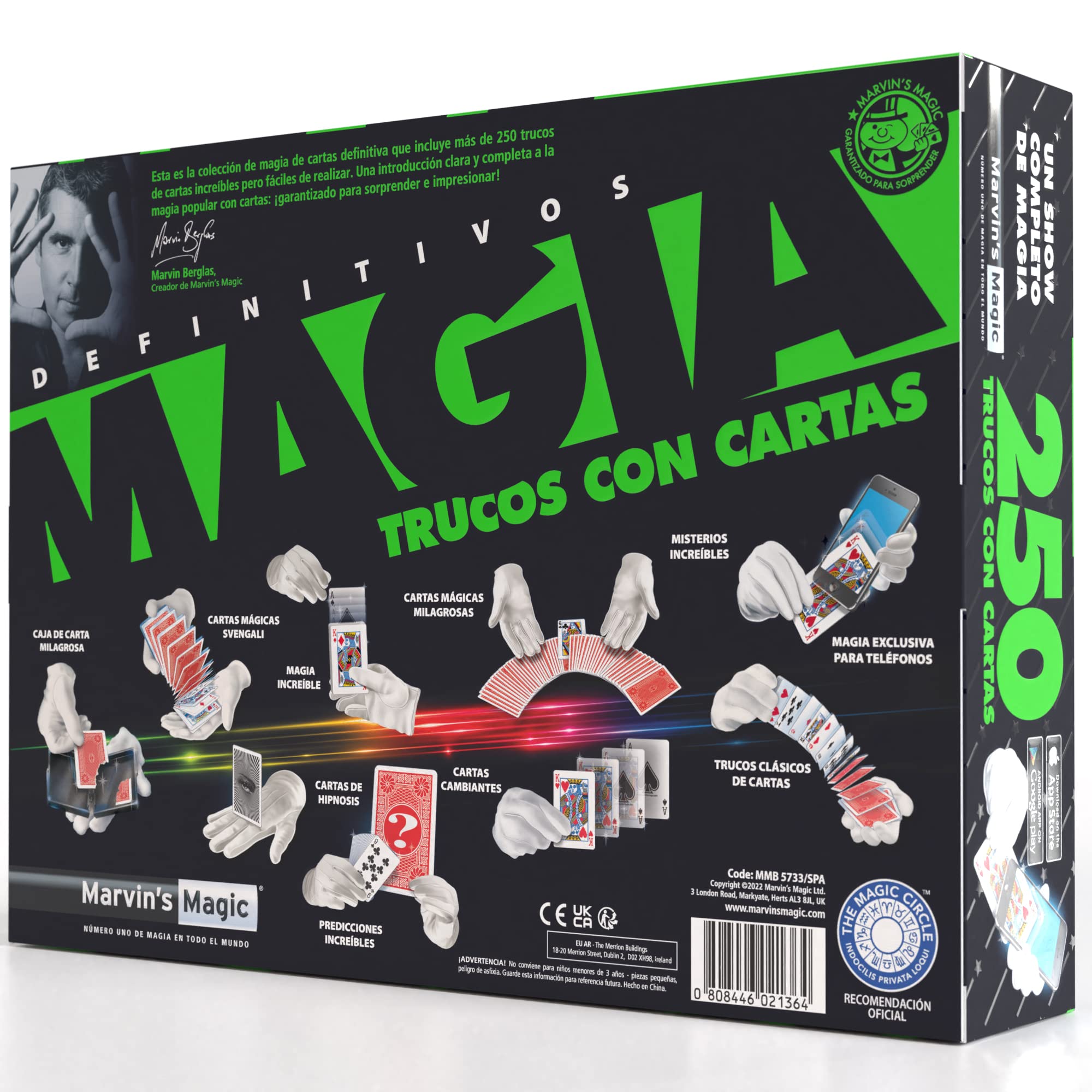 Marvin's Magic - 250 Trucos de Cartas Mágicos Definitivos - Juguetes para Niños Cumpleaños - Set de Magia con Trucos de Cartas para Mayores de 8 Años