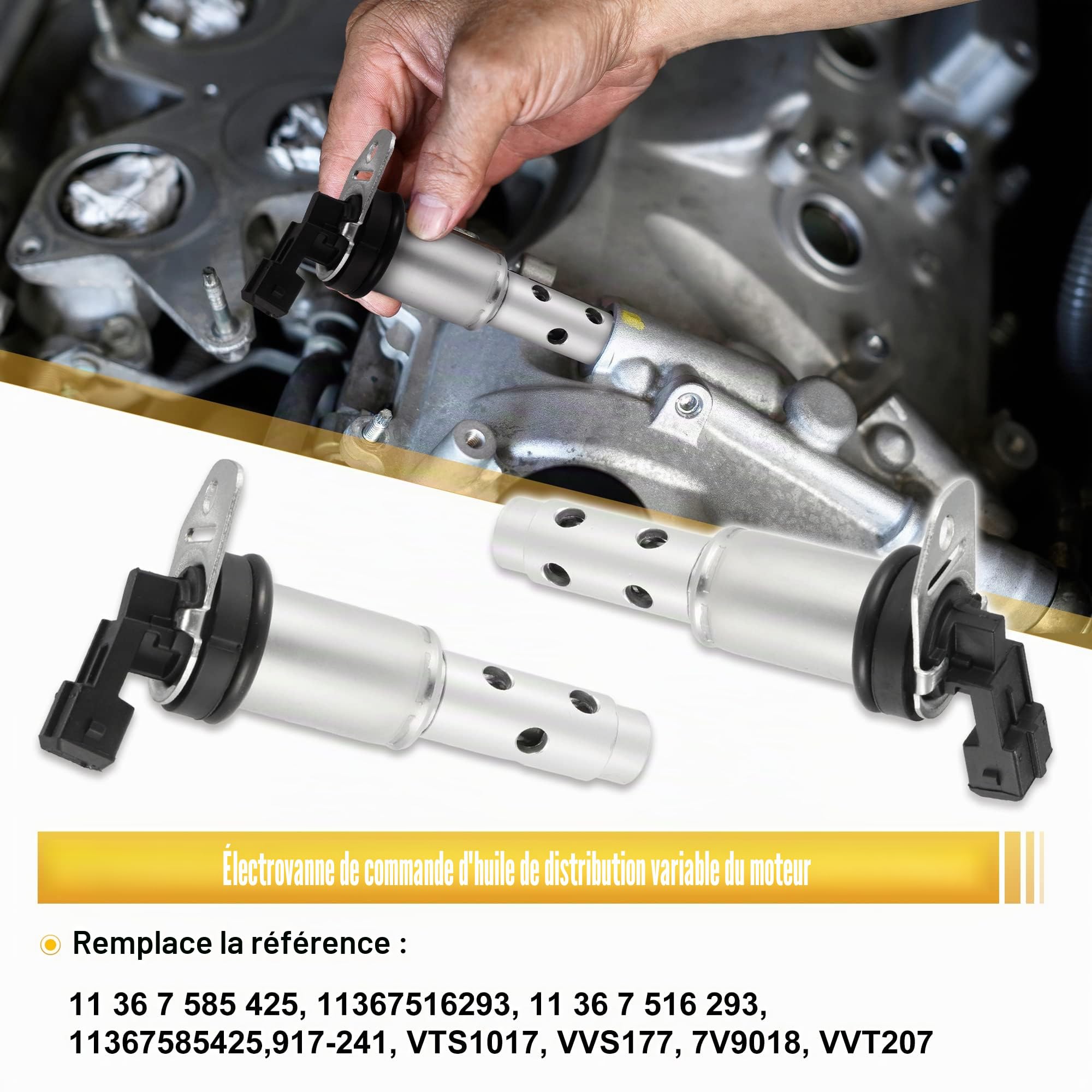 X AUTOHAUX Solénoïde De Distribution Variable Pour BMW 328i 07-13 2pcs | 11.6X6.4X3.3Cm, Plastique/Métal, Pour BMW 128i/535i/X6/323i/528i/Z4/X3/X5/525i/530i 2.5L-3.0L 06-16, Ref:11367585425
