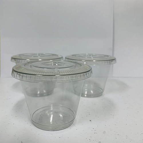 Miniatura 2 de 98 juegos de vasos de plástico ultra transparentes para sentadillas con tapas planas sin ranura X es para cupcakes, helado... (98 juegos de tazas de