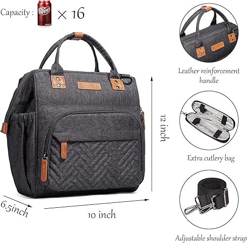 Miniatura 4 de Scorlia Bolsa de almuerzo térmica térmica y bolsa de almuerzo a prueba de fugas para mujereshombres, trabajo, escuela, oficina, picnic