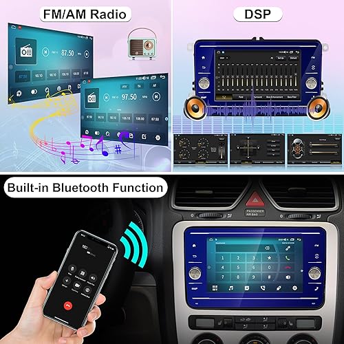 Miniatura 12 de Radio para Touareg: 64G Estéreo de coche doble DIN con Bluetooth AM FM Apple Carplay para VW Touareg 2004-2011, 7 "Pantalla táctil del mercado