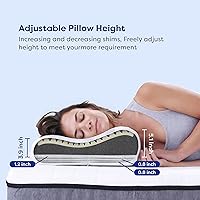 Vista 4 de Ecosa Almohada de espuma viscoelástica de gel refrescante, almohada viscoelástica ajustable, almohadas de viaje para dormir, almohada cervical