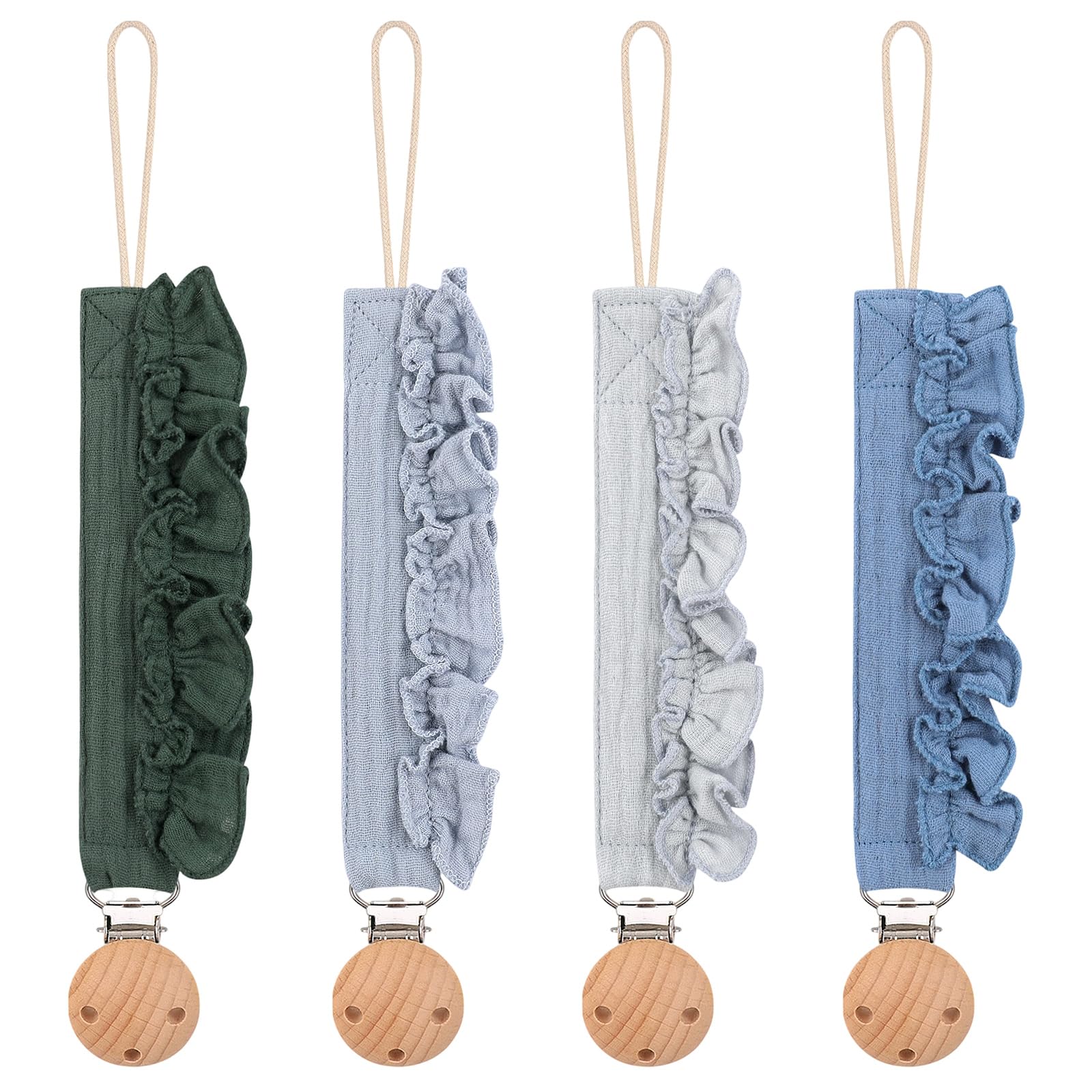 Set of 4pcs Infants Clip Chain Baby Soothing Toy Lanyard Nipple Holder Strap Loss Breathable Teething Clip Rope
