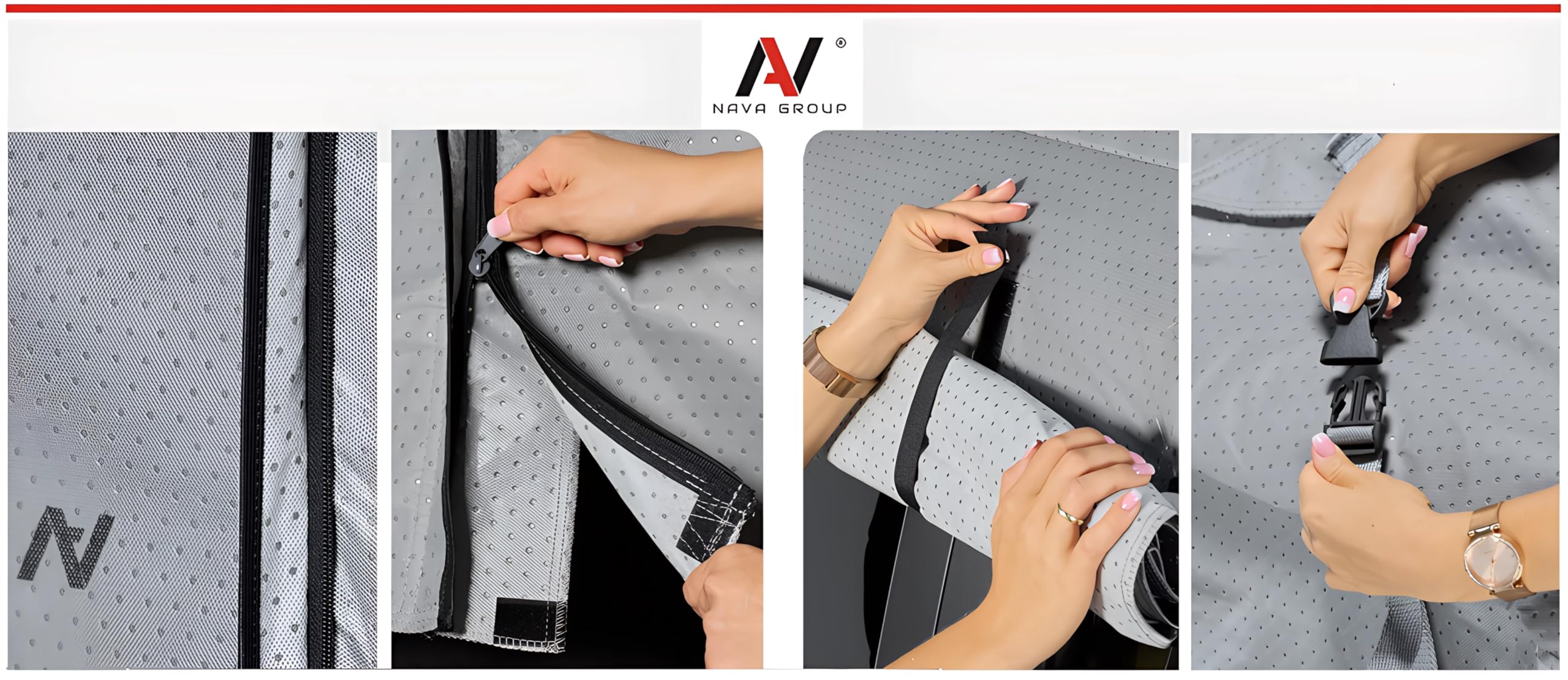 Nava Group Afdekzeil voor caravans, hoogwaardige beschermhoes voor camper, beschermt tegen stof en vocht, beschermhoes voor caravans, afdekkingen in vele maten, 470-500 cm