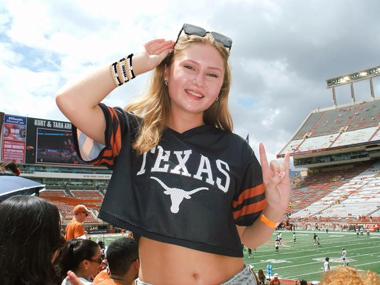 NLCAC 9 Pack Game Day Bracelets Stackable Heishi Beaded Stretchy Bracelet Preppy Jewelry Baseball Football Team Bracelets Sports Fan Accessories Gifts - Image 2