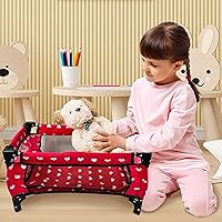 Vista 2 de Doll Fold n' Store Pack N' Play - Patio de juego para muñecas con diseño de corazones bonitos