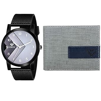LORENZ Luxury Analogue Mens Watch(Grey Dial Black Colored Strap)-CM-2048WL-17