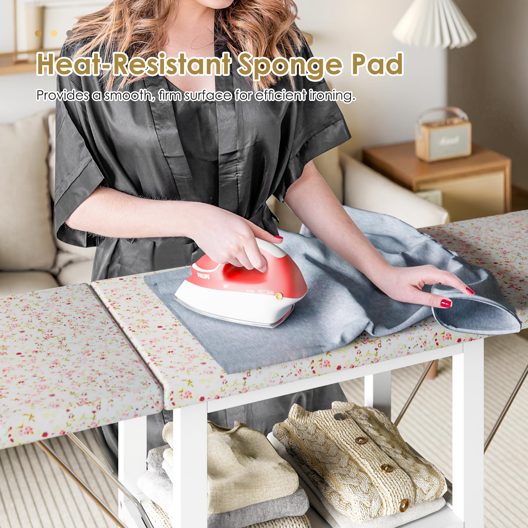 Ironing Board with Storage Cabinet, Folding Ironing Board with