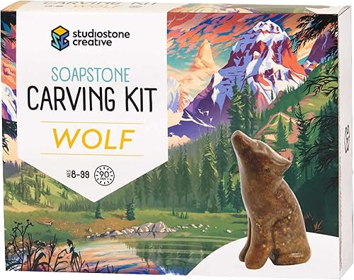 Miniatura 4 de STUDIOSTONE CREATIVE Kit de tallado de artes y manualidades para niños y adultos, juego de 3 esculturas de esteatita