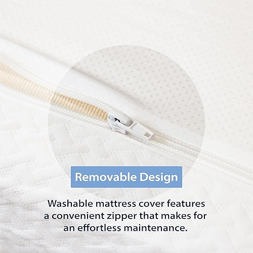 Miniatura 5 de HOMES Inside + Out Nixy - Colchón de espuma de tamaño individual de 5 pulgadas en una caja, base mixta de espuma de carbón de bambú de alta densidad