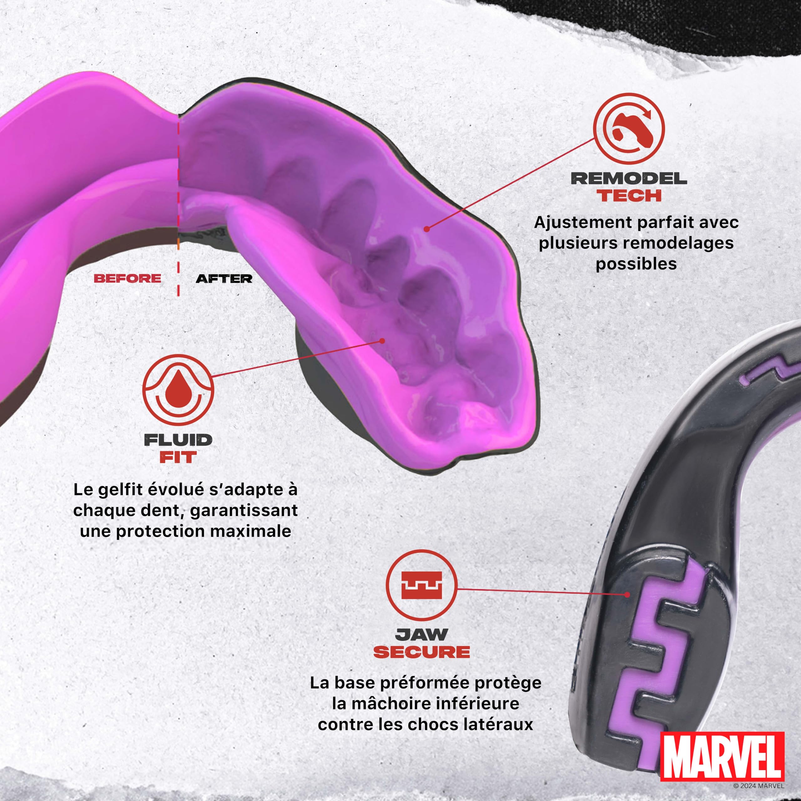 Marvel Black Panther Sport Protège-Dents/Gouttière Coque Dentaire Protege Dent. Protection intégrale pour Tous Les Sports, notamment Le Rugby, MMA, Hockey, Judo, Karate, Les Arts Martiaux et la Boxe - 4