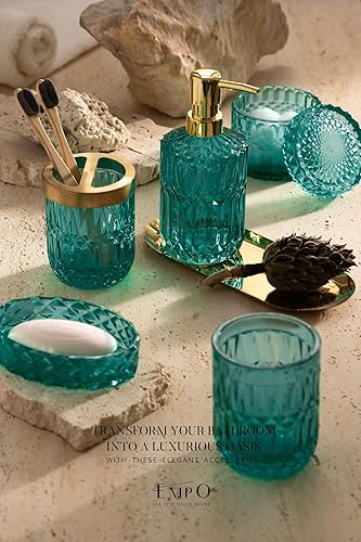 Vista 26 de EMPO Juego de 6 accesorios de vidrio transparente para baño