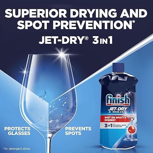 Miniatura 4 de Finish Jet-Dry - Ayudante de enjuague líquido para lavavajillas, agente de secado y enjuague, 23 onzas líquidas, el embalaje puede variar (paquete