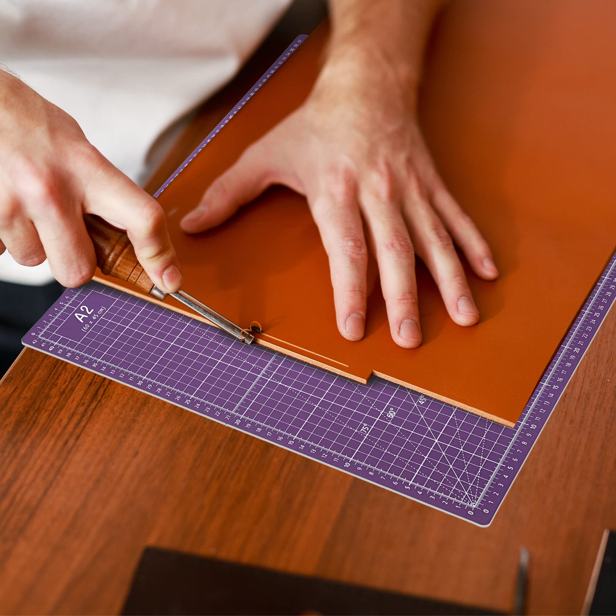 Tappetino Da Taglio Auto-Rigenerante A2 - 60x45 Cm - Doppio Lato Rosa E Lilla - Per Patchwork E Cucito - Foto 11