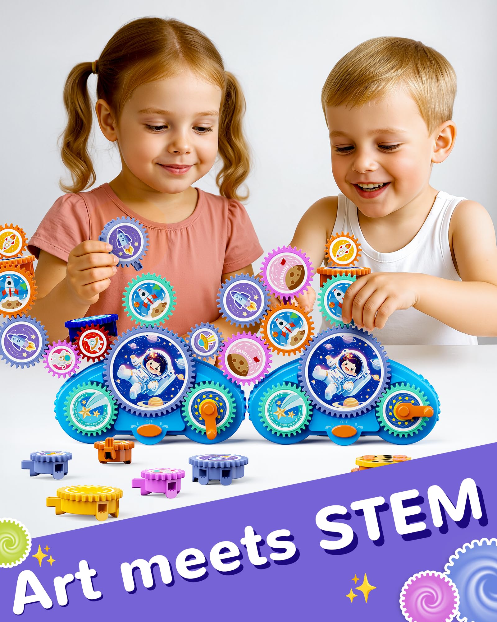 Amazon.com: KOKODI Gear Building Toys for Kids, Electric & Manual