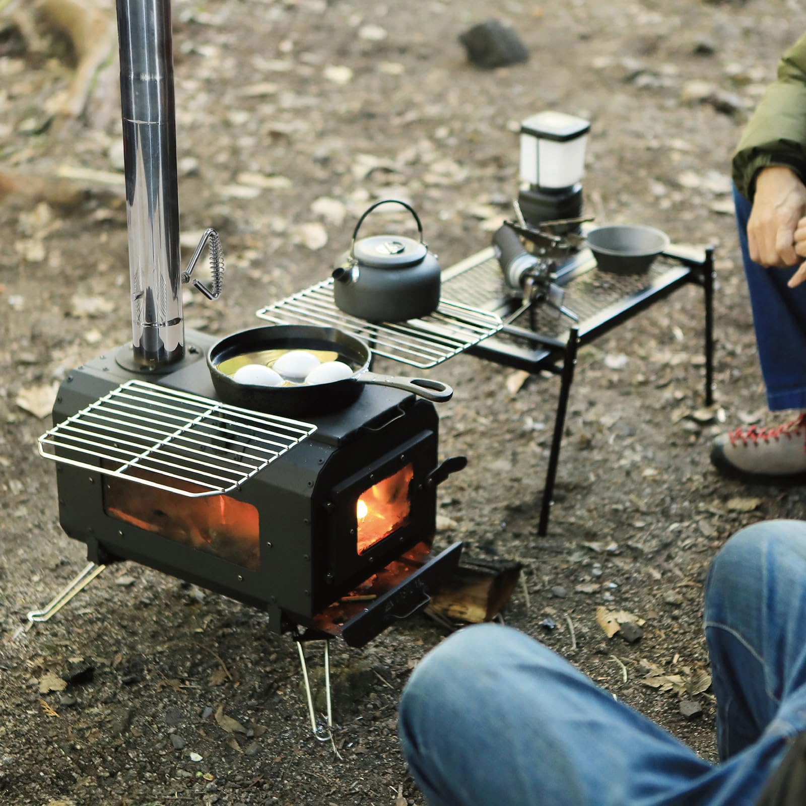 Amazon.co.jp: 薪ストーブ キャンプ用 クッキングストーブ 耐熱塗装 3