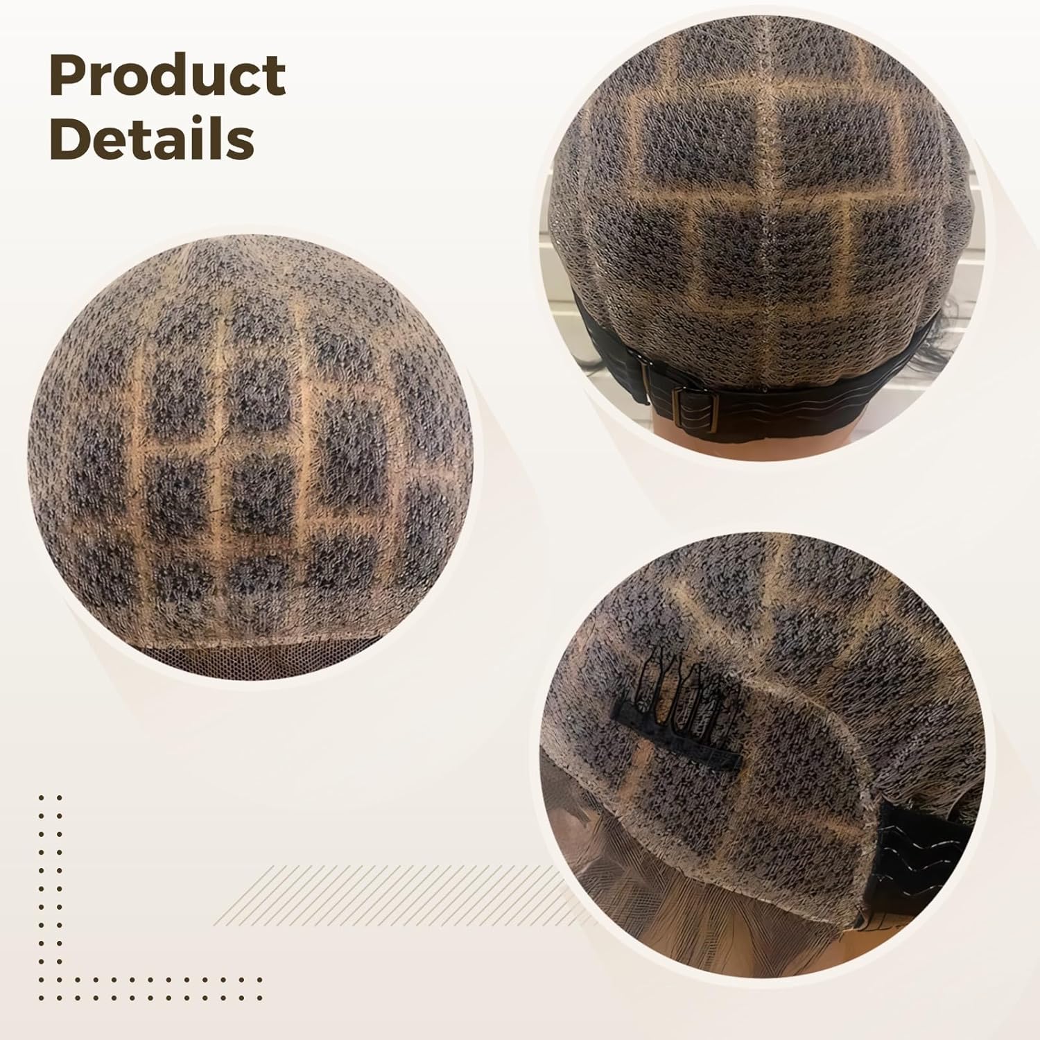 Elastic Lace Wig Cap With Grid Squares, Braiding Net Weaving Base, Adjustable Pre-Marked Cap For Wig Building And Hair Installation