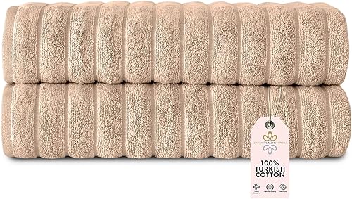 Miniatura 13 de Classic Turkish Towels - Juego de 6 toallas de lujo de la colección Brampton acanaladas de 100% algodón turco, de secado rápido, suaves y Platino