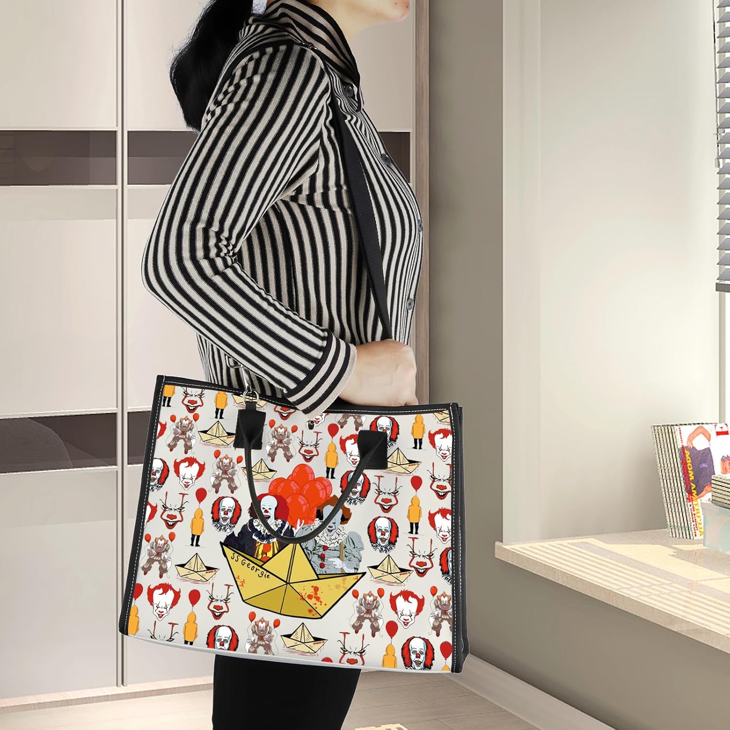 BWWKTOP Clown Evil Clown Crossbody Bag Pennywise Fans Gift Pennywise Face Shoulder Bag Pennywise Merch - Image 6