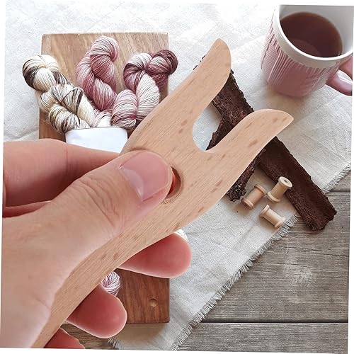 Miniatura 8 de KONTONTY Juego de herramientas de madera para tejer, tenedor de madera, herramientas de tejer, tenedor de ganchillo, herramientas de tejer, juego de