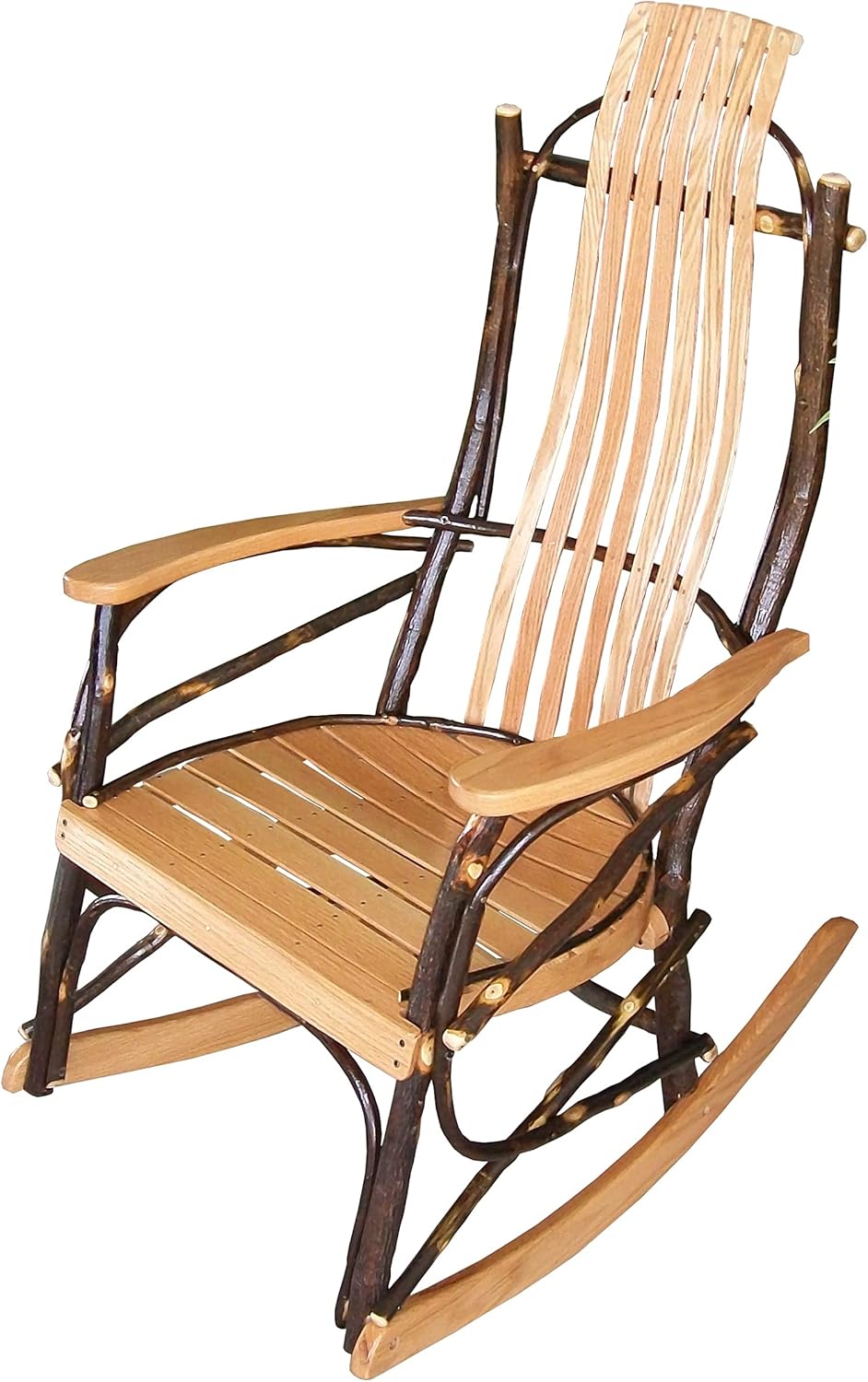 Amish-Made Medium Natural-Stained Oak and Hickory Rocking Chair
