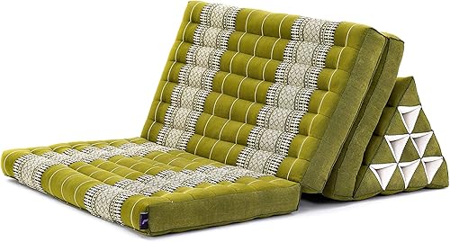 Miniatura 9 de Leewadee - Cojín Tailandés plegable para el suelo con respaldo para TV, sala de estar, colchón para exterior, 65.7 x 20.9 x 11.8 pulgadas, Kapok