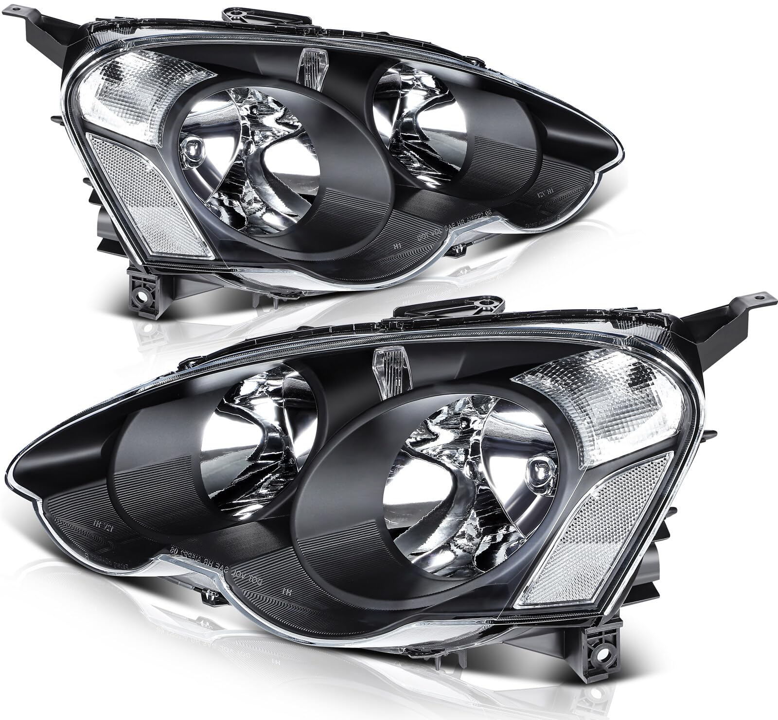 Par De Faros Delanteros Cromados Con Reflector ámbar Para Acura RSX DC5 Type S (2002-2004)