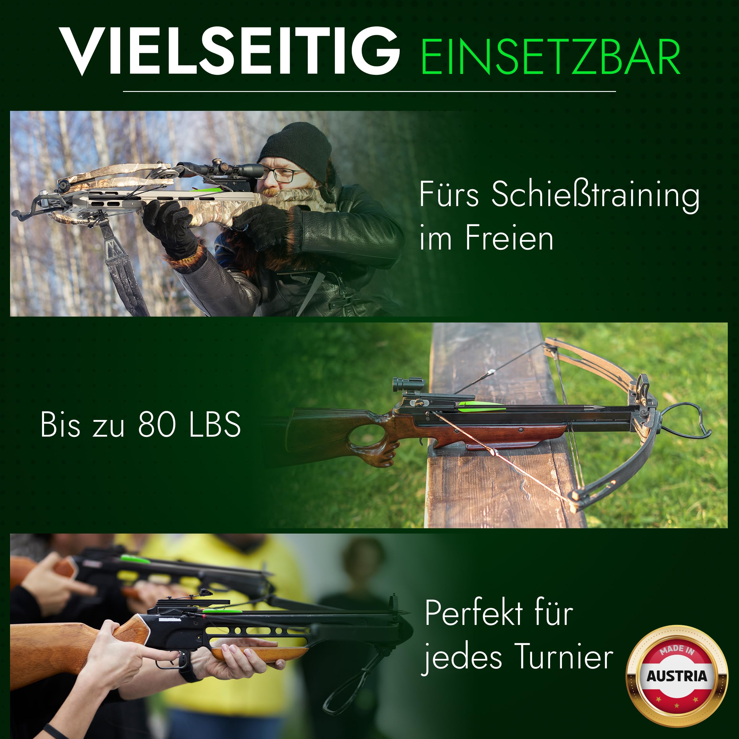 Crossbow Arbalète Flèches en carbone 50 à 80 LBS pour la chasse Arbalète de poing Carreaux d'arbalète Cible de précision Tir à l'arc