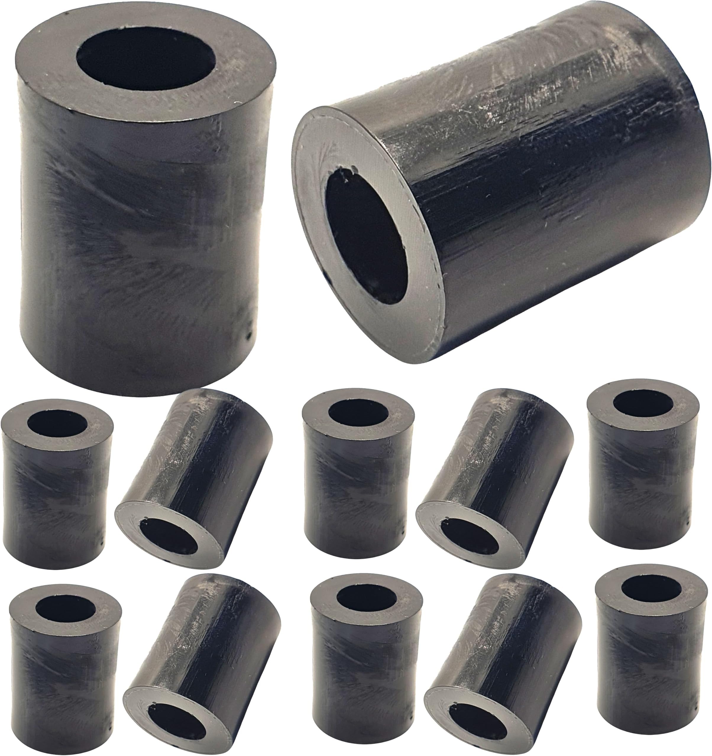 M8 x 20mm Black Nylon SPACERS Plastic Standoff Washers (Pack of 12) - Nylon Insulating Washers for M3 M4 M5 M6 M8 Screws (3-30mm Length) Ideal for Electronics, DIY Projects and Hardware Applications