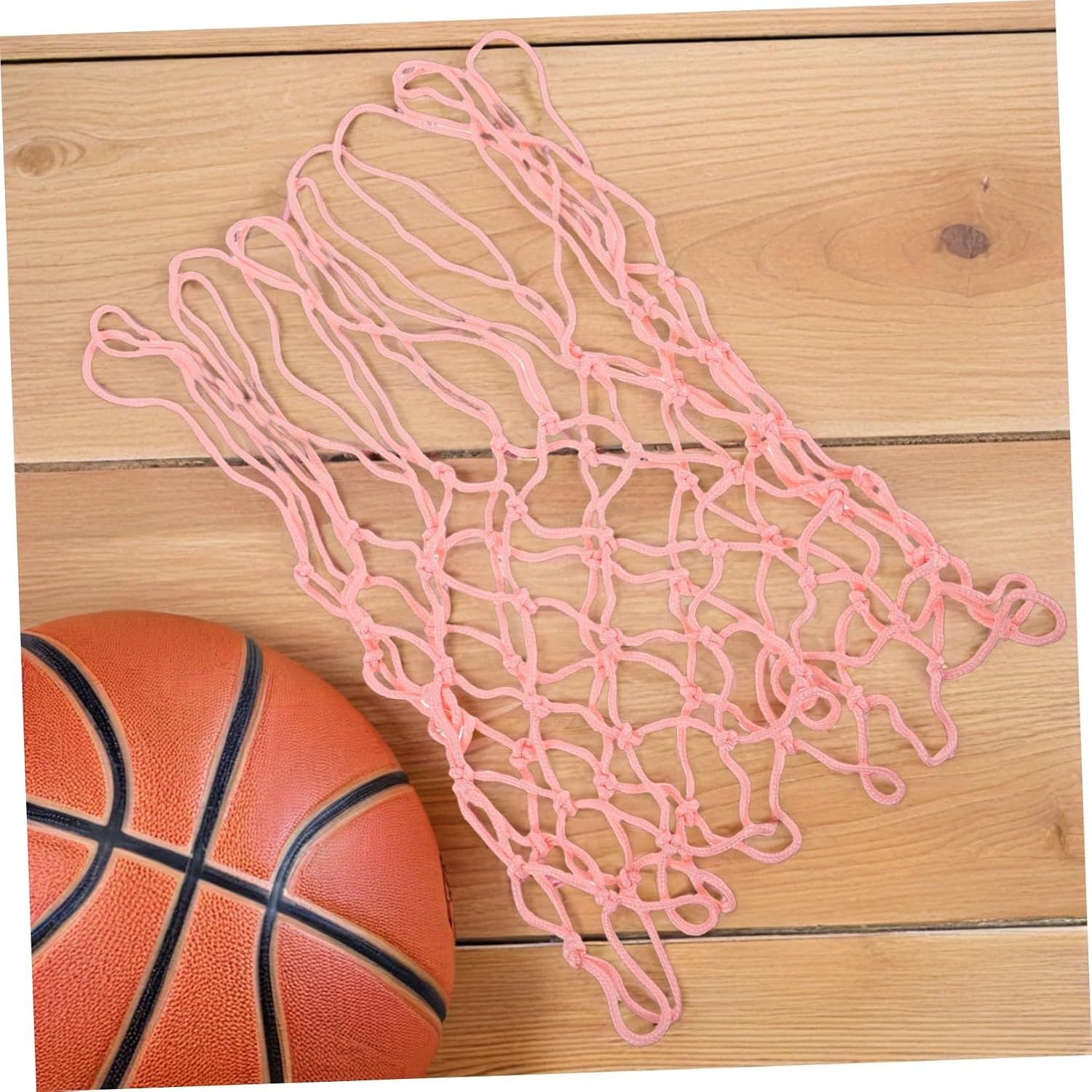 Didiseaon Basketball Net Replacement with Glow the Dark Visibility Pink Luminous 2pcs Weather-Resistant Polyester Material for Basketball Hoop and Rim Mesh Nets and Playground Use
