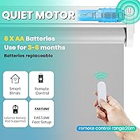 Vista 2 de Allesin Persianas enrollables motorizadas con control remoto para ventanas, persiana enrollable inteligente opaca a pilas, persianas inteligentes