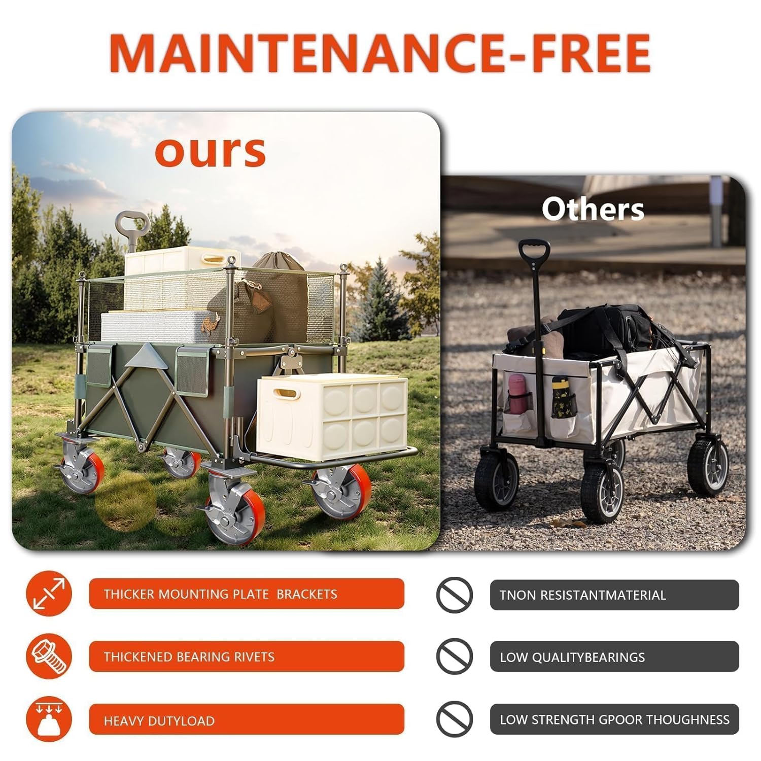 6" Industrial Heavy Duty Caster Set of 4, Noiseless Polyurethane Wheels on Steel Hubs, 4800 Lbs Capacity, Swivel Plate Casters with Brakes for Workbench, Cart(2 Brakes & 2 Swivel)