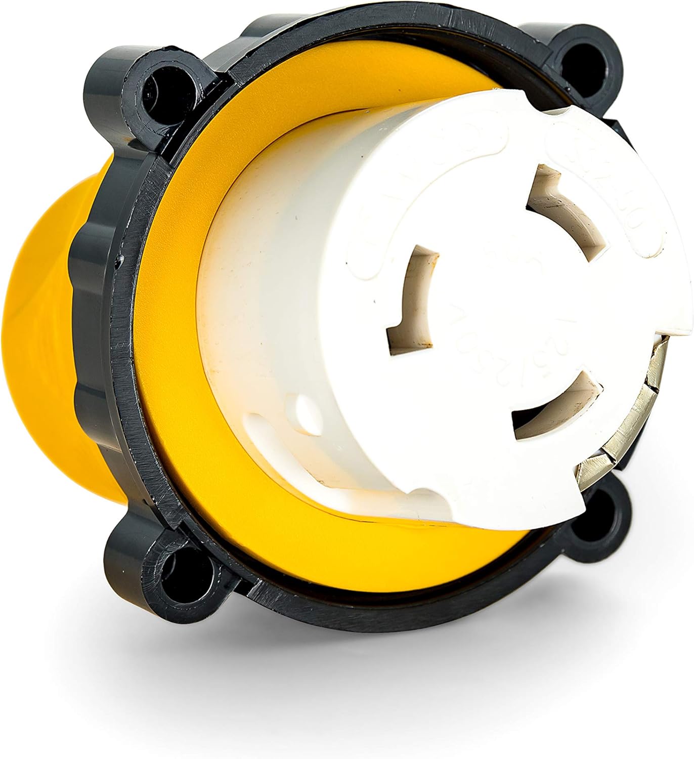 Camco Power Grip Camper/RV 15A-50A Locking Adapter | Compatible with 50-Amp Locking Plugs | Weatherproof Connection | Easy Outlet Removal | 125 Volt / 1875 Watt (55641)
