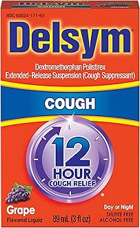 Delsym Cough Suppressant Liquid, 3 Ounce (Grape, Adult), 3 Fl Oz