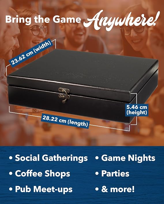 WE Games 12 Number Shut the Box Board Game- Black Stained Wood Box with Lid