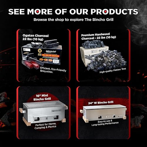 Miniatura 8 de The Bincho Grill - Binchotan Charcoal 11 lbs  Madera dura estilo parrilla japonesa premium, 95% carbono, sin humo, de alto calor, larga combustión