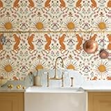 JiffDiff Beige Tiger Peel and Stick Wallpaper - Removable Self Adhesive Wall Paper for Bedroom, Living Room, Nursery Waterproof DIY Wall Decor (17.3