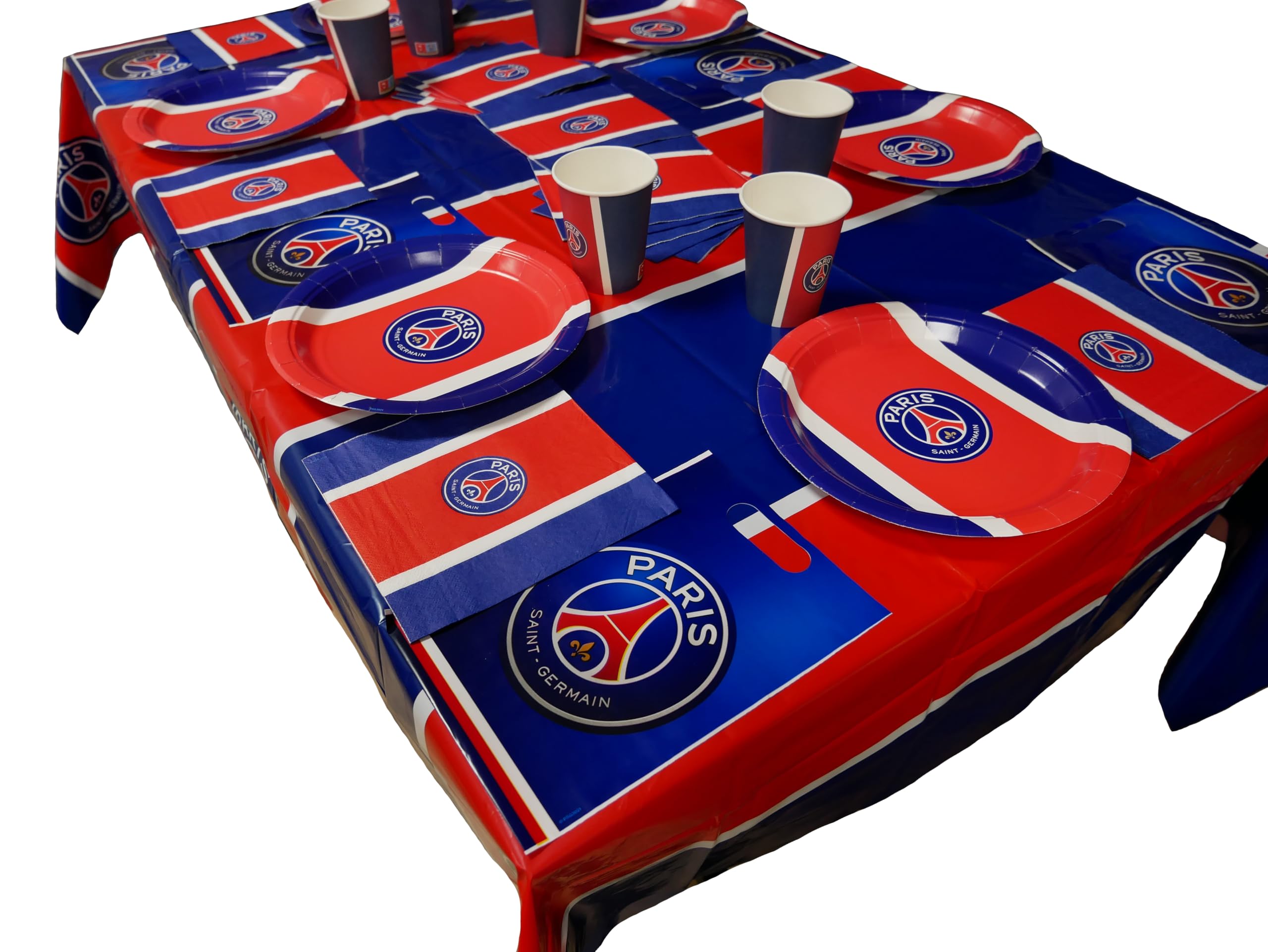 Paris Saint Germain Kit Festa PSG 39 pezzi piatti bicchieri tovaglioli tovaglia
