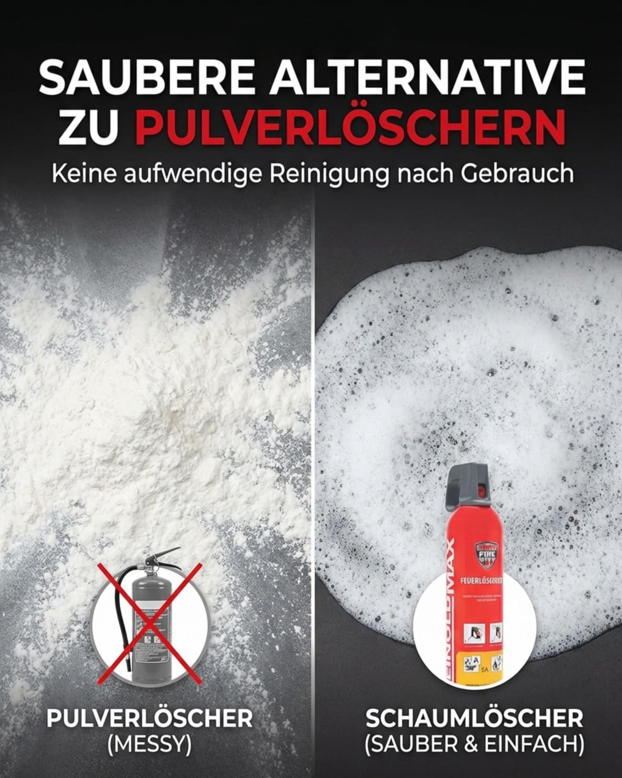 Xenotec Feuerlöscher - Löschspray 2x750 ml - Feuerlöscher Auto - Küche, Haushalt, Auto Feuerlöscher Schaum - Schaumlöscher - Co2 Feuerlöscher - Kompakter Feuerlöscher für unterwegs