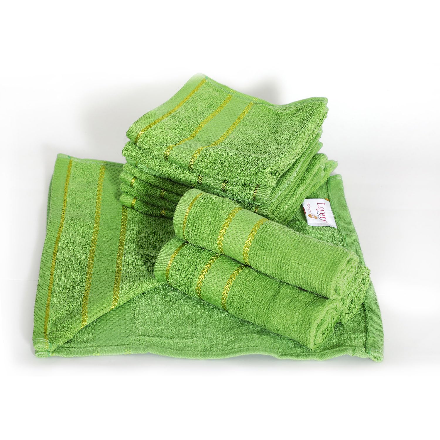 Layers 100% Cotton Face Towels Pack of 12 | Everfresh Collection | 380 GSM Super Soft & Highly Absorbent | Skin-Friendly | Fade Resistant | Face Towel for Men & Women | 30 x 30 cm – Green-image-10