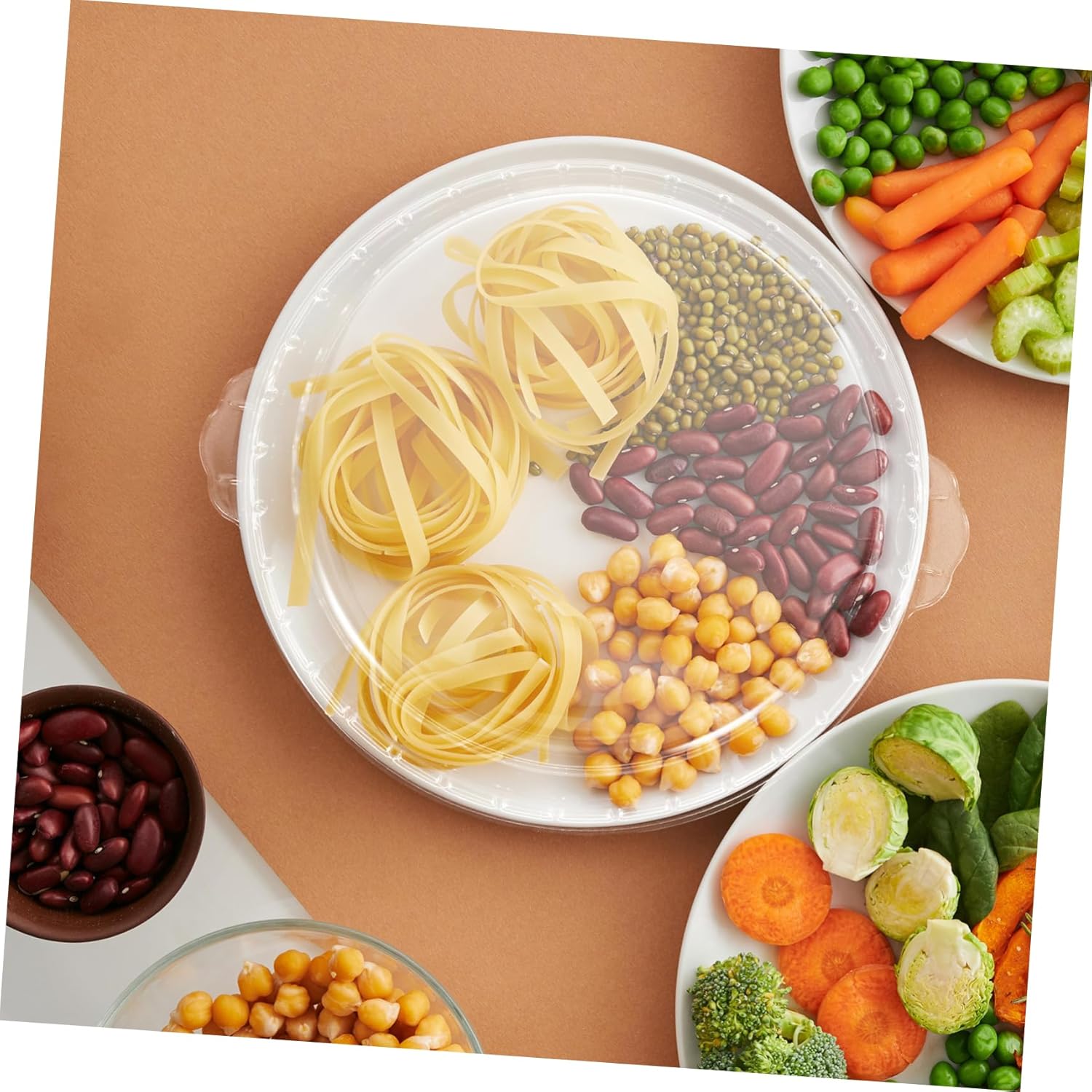 MAGICLULU Microwave Safe Glass Lid for Baking and Serving Versatile Glass Food Serving Plate for Steaming and Retaining Flavor Easy to Clean Dishwasher Safe for Oven Use