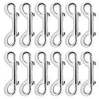 Vista 9 de 6 ganchos de doble extremo de 2.7 pulgadas, aleación de zinc, ganchos de cadena de doble broche para correa de perro, llavero, tachuelas de caballo