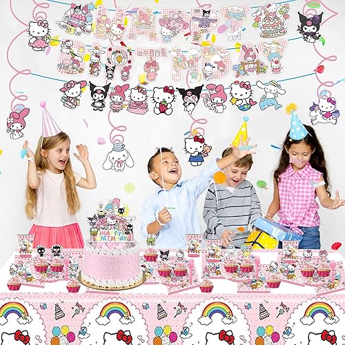 Miniatura 7 de 110 piezas de suministros para fiesta de cumpleaños de gatos, platos y servilletas de fiesta de cumpleaños de gato, decoración de fiesta de