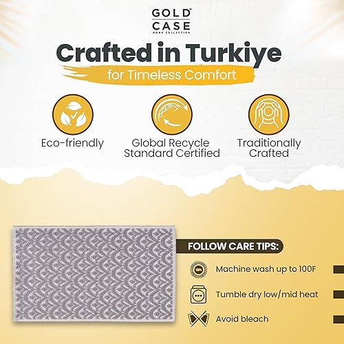 Miniatura 148 de Gold CASE - Juego de 4 toallas de mano turcas para baño, toallas de baño 100% algodón, toalla pequeña de cocina Helen para spa, cara, té y paño