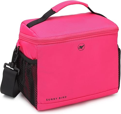 SUNNY BIRD Lonchera pequeña de 7 litros con diseño plegable y a prueba de fugas, lonchera con aislamiento térmico, correa de hombro colorida para