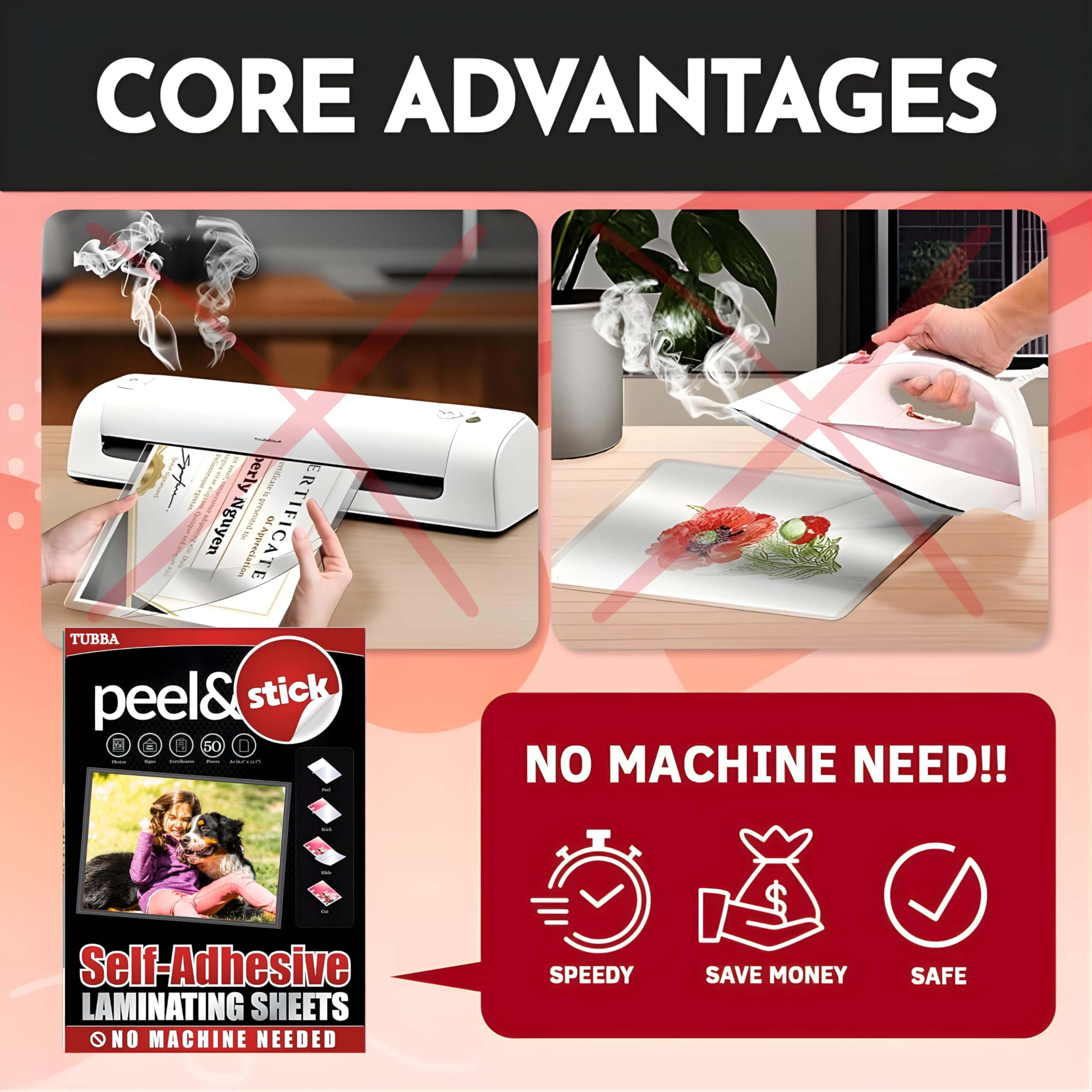Self Adhesive Laminating Sheets - 50 Sheets A4 -2