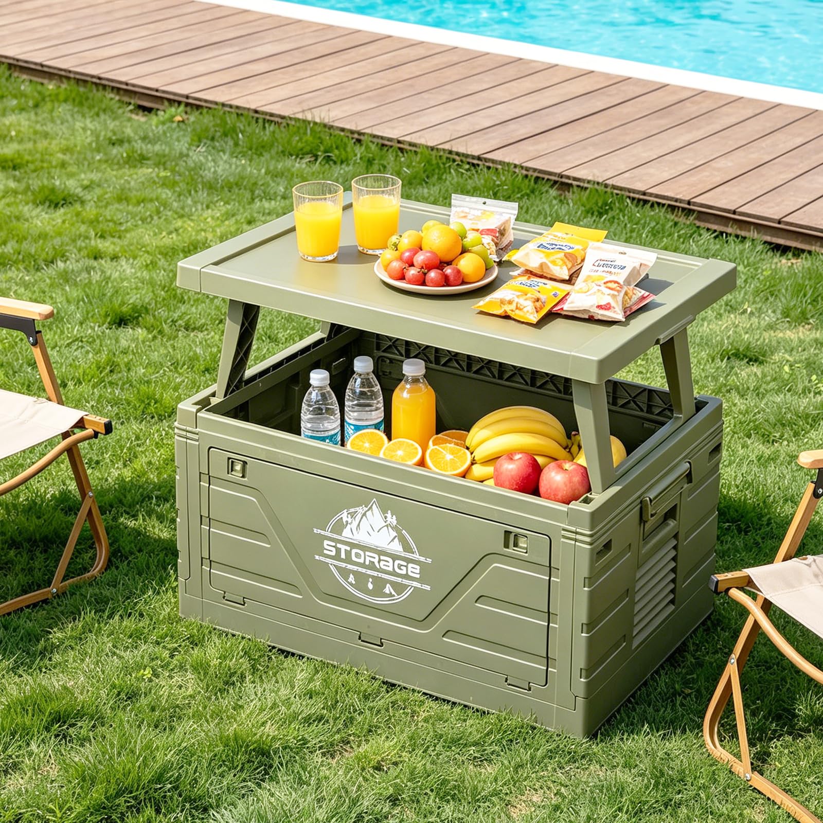 Boîte de rangement pliable pour pique-nique et organisation de pique-nique