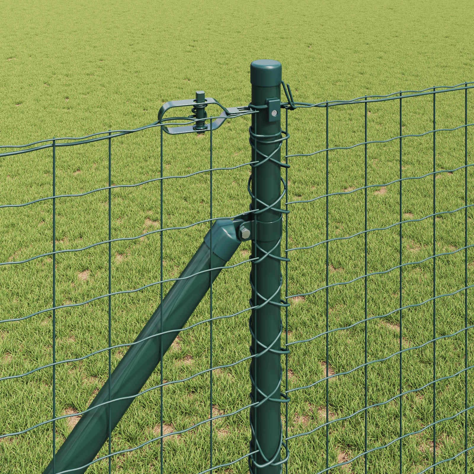 Poteau de clôture 26 pièces vert 3,2 x 160 cm